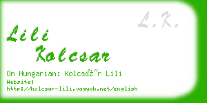 lili kolcsar business card